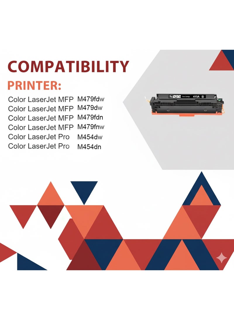 APlus 415A W2030A Compatible Toner Cartridge Set for HP Color LaserJet Pro M454, M455, M479, M480 Series - High Yield (Black/Cyan/Magenta/Yellow Options) - Image 4